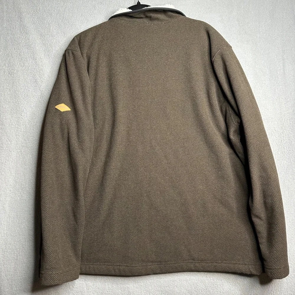 ORVIS Men's Brown Textured Sherpa Lined Quarter Zip Pullover Sweater XL EG - Picture 7 of 8